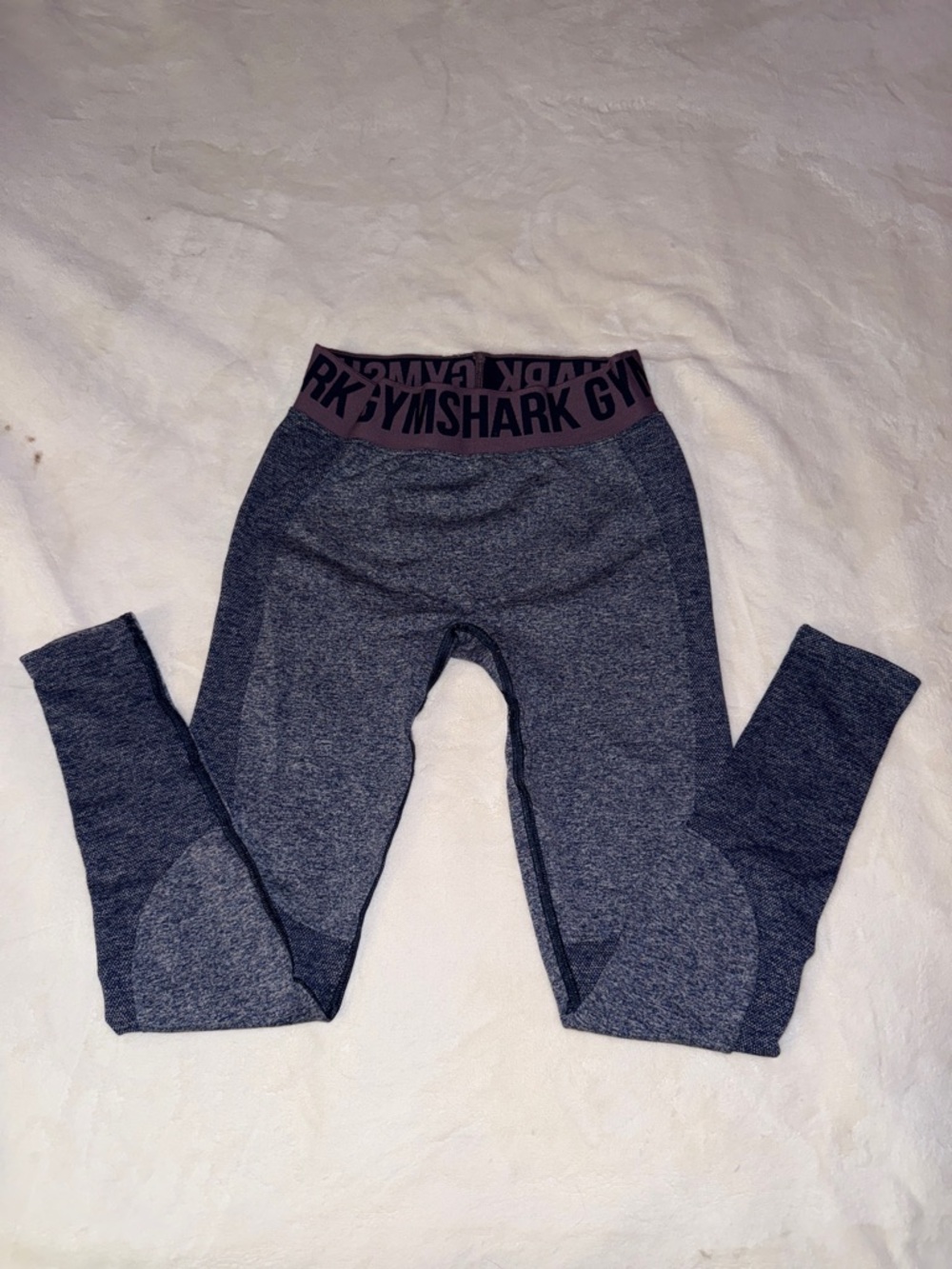 Gymshark Charcoal Grey Seamless Leggings with Branded Mauve Waistband